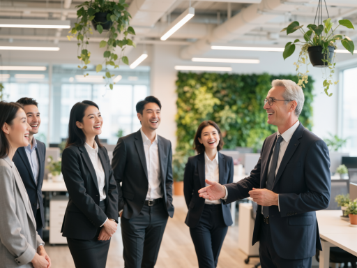 企业团队文化建设活动场景,员工参与培训交流,现代化办公环境